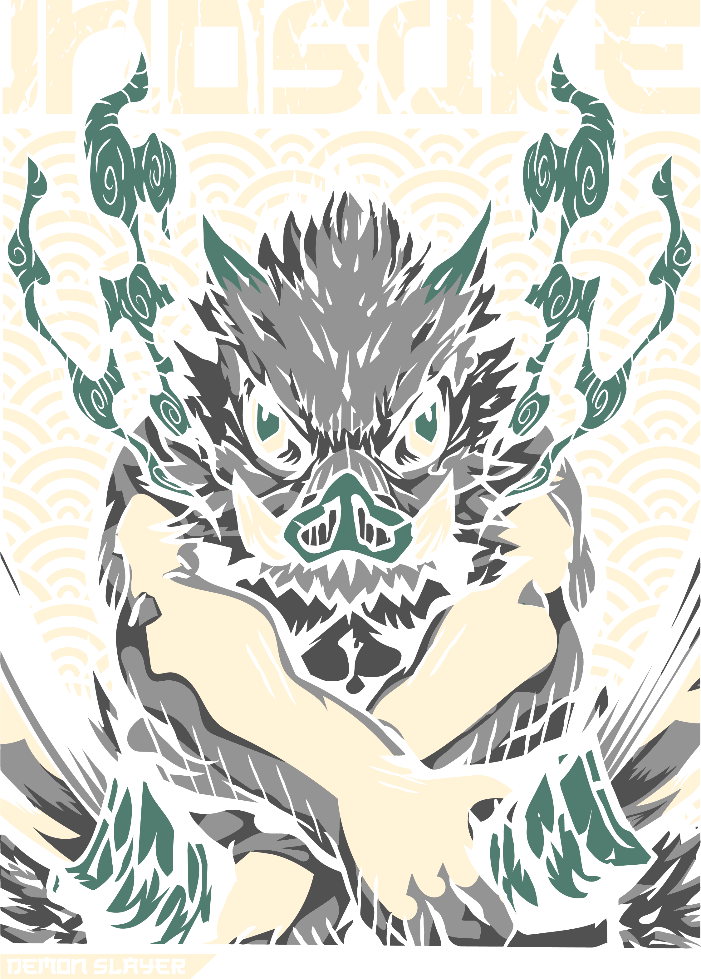 INOSUKE, negro, estampado frontal